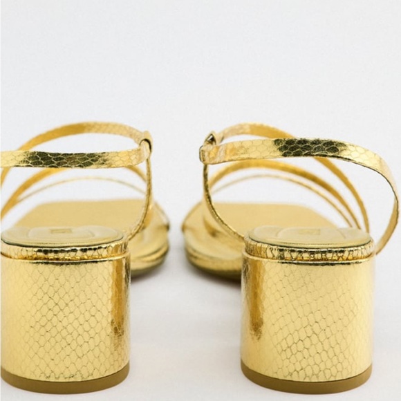 Brand NEW metallic gold Zara sandals. Available in EU 6/US 6 and EU 37/US 6.5. - Picture 4 of 8